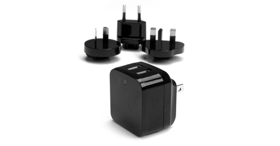 Startech 2-poorts USB-lader hoog vermogen (17 W / 3,4 A) reislader (internationaal) zwart