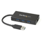 Startech 3-poorts draagbare USB 3.0-hub plus Gigabit Ethernet - 5Gbps - aluminium met geintegreerde kabel