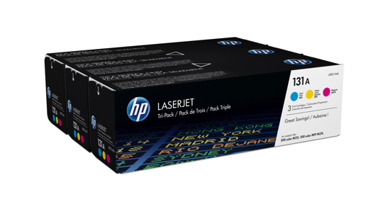 HP 131A originele cyaan/magenta/gele LaserJet tonercartridges, 3-pack