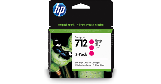 HP 712 29 ml inktcartridge voor DesignJet, magenta, 3-pack