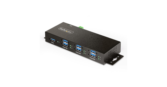 Startech 7-Port Managed USB Hub met 4x USB-A, Heavy Duty met Industriële Stalen Behuizing, ESD & Overspanningsbeveiliging, Wand/Bureau/Din-Rail Montage, USB 3.0/3.1/3.2 Gen 1 5Gbps