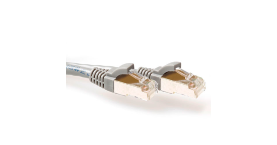 ACT Grijze 1,5 meter SFTP CAT6A patchkabel snagless met RJ45 connectoren