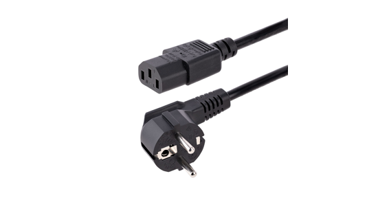 Startech 3m Stroomkabel, 18AWG, EU Schuko naar C13 Voedingskabel, 250V 10A, Zwart, AC Vervangkabel, TV/Monitor Stroomkabel, Schuko CEE 7/7 naar IEC 60320 C13 Voedingskabel, PC Electriciteitssnoer