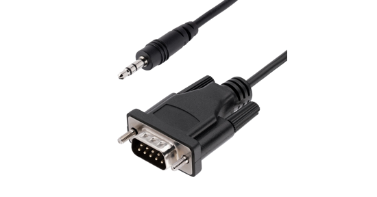 Startech 1m DB9 naar 3.5mm Seriële Kabel voor Serial Device Configuratie, RS232 DB9 Male naar Jack Kabel voor Calibratie van Projectors, Digital Signage, TVs via Audio Jack