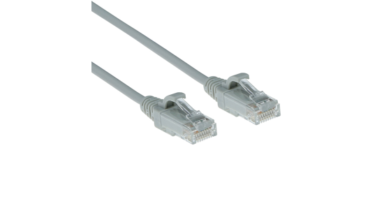 ACT Grijze 1.5 meter LSZH U/UTP CAT6 datacenter slimline patchkabel snagless met RJ45 connectoren