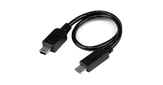 Startech 20 cm USB OTG kabel Micro USB naar Mini USB M/M USB OTG Adapter