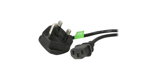 Startech 1.8m UK Computer Stroomkabel, 18AWG, BS 1363 naar C13, 10A 250V, Zwart, AC Vervangkabel, Kettle Lead / UK Voedingskabel, PC Power Supply Kabel, TV/Monitor Electriciteitssnoer