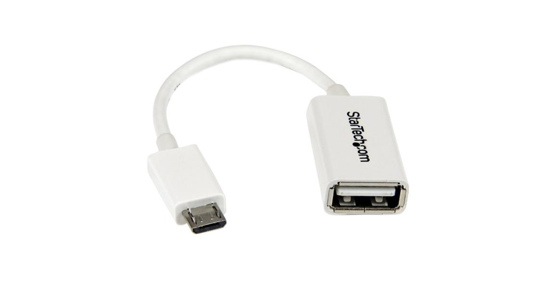 Startech 12 cm witte micro-USB-naar-USB-OTG-hostadapter M/F