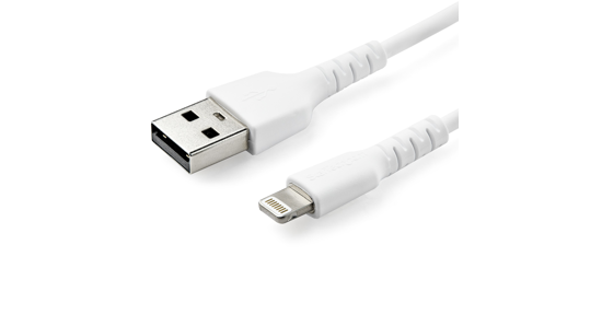 Startech Premium USB-A naar Lightning Kabel 2m Wit - USB Type A naar Lightning Charge & Sync Oplaadkabel - Verstevigd met Aramide Vezels - Apple MFi Gecertificeerd - iPad Air iPhone 12