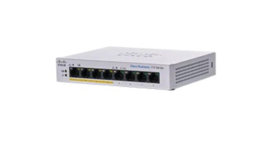 Cisco CBS110-8PP-D Unmanaged L2 Gigabit Ethernet (10/100/1000) Power over Ethernet (PoE) Grijs