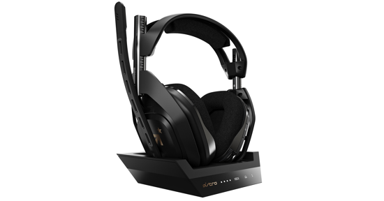 Logitech A50 + Base Station Headset Draadloos Hoofdband Gamen Zwart, Goud