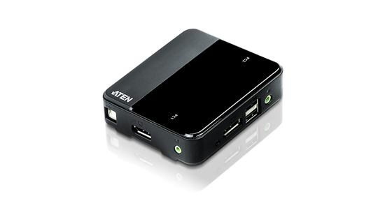 ATEN 2-poorts USB DisplayPort/Audio KVM-switch (4K-ondersteuning en kabels inbegrepen)