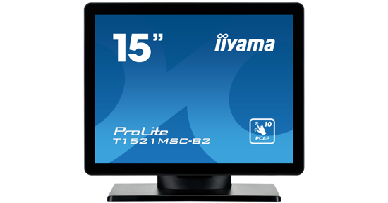 iiyama ProLite T1521MSC-B2 computer monitor 38,1 cm (15") 1024 x 768 Pixels XGA LED Touchscreen Tafelblad Zwart