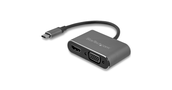 Startech USB-C naar VGA en HDMI adapter 2-in-1 4K 30Hz space grijs