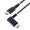 Startech 1m USB-C Oplaadkabel, Haakse USB-C Kabel, 60W PD 3A, Robuuste Fast Charge USB-C Kabel, USB 2.0 Type-C, USB Laadkabel met Aramide Vezel, Zwart