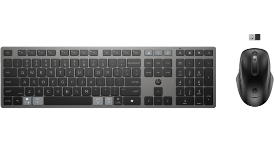 HP 725 Multi-Device Rechargeable Wireless Keyboard and Mouse Combo