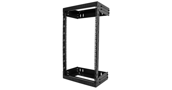 Startech 18U 19" Wandmonteerbare Server Rack, Verstelbare Diepte 12-20", 2 Post Open Frame Serverruimte Rack voor AV/Data/ Server/Switch met Kooimoeren en Schroeven