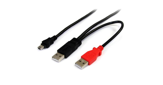 Startech 1,8 m USB Y-kabel voor externe harde schijf USB A naar mini B