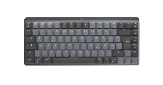 Logitech MX Mini Mechanical toetsenbord RF-draadloos + Bluetooth QWERTZ Duits Grafiet, Grijs