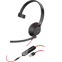 HP Blackwire 5210 Headset Bedraad Hoofdband Oproepen/muziek USB Type-A Zwart