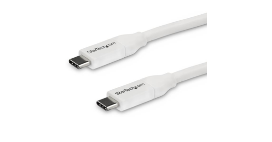 Startech USB-C naar USB-C kabel met 5A/100W PD M/M wit USB 2.0 USB-IF gecertificeerd 4 m