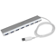 Startech 7 Poorts compacte aluminium USB 3.0 hub met geintegreerde kabel - 5Gbps - zilver