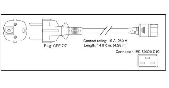 Cisco CAB-AC-2500W-EU= electriciteitssnoer Zwart 4,26 m CEE7/7 C19 stekker