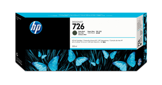 HP 726 matzwarte DesignJet inktcartridge, 300 ml