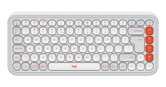 Logitech POP Icon Keys toetsenbord Universeel Bluetooth QWERTY US International Oranje, Wit