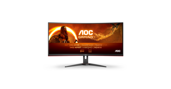 AOC G2 CU34G2XE/BK LED display 86,4 cm (34") 3440 x 1440 Pixels Wide Quad HD LCD Zwart, Rood