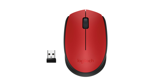 Logitech M171 Red-K muis Ambidextrous RF Draadloos Optisch 1000 DPI