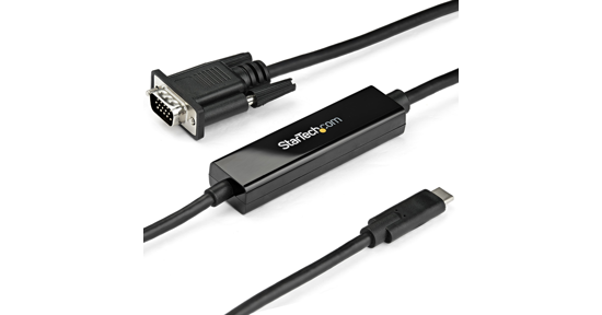 Startech 1m USB C naar VGA Kabel, 1920x1200/1080p USB Type C naar VGA Video Active Adapter Kabel, Thunderbolt 3 Compatibel, Laptop naar VGA Monitor/Projector, DP Alt Mode HBR2