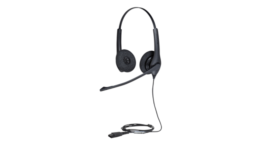 Jabra Biz 1500 Duo QD Headset Bedraad Hoofdband Kantoor/callcenter Zwart