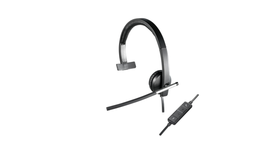 Logitech H650e Headset Bedraad Hoofdband Kantoor/callcenter USB Type-A Zwart, Zilver