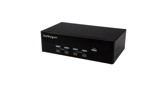 Startech 4 poorts KVM switch met dubbele VGA 2 poorts USB 2.0 hub