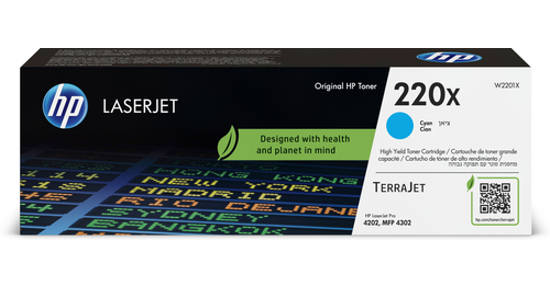 HP 220X originele LaserJet-tonercartridge, cyaan