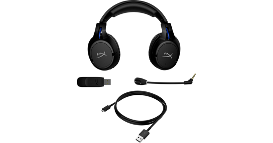 HP HyperX Cloud Flight - Wireless Gaming Headset (Black-Blue) - PS5-PS4