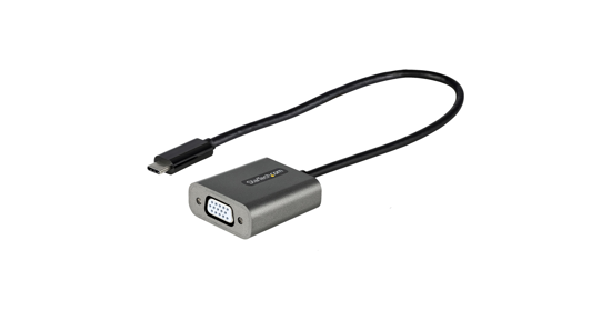 Startech USB C naar VGA Adapter - 1080p USB Type-C naar VGA Adapter Dongle - USB-C (DP Alt Mode) naar VGA Monitor/Scherm - Video Converter - Thunderbolt 3 Compatible - 30cm Vaste Kabel