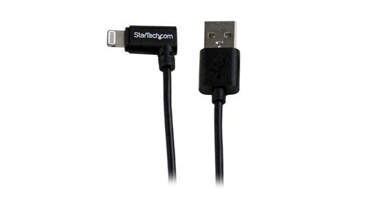 Startech 2 m hoekige zwarte Apple 8-polige Lightning-connector naar USB-kabel voor iPhone / iPod / iPad