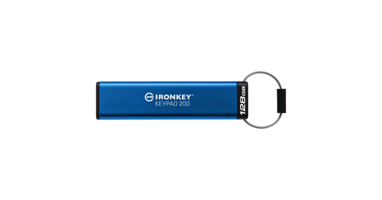 Kingston IronKey Keypad 200 USB flash drive 128 GB USB Type-A 3.2 Gen 1 (3.1 Gen 1) Blauw