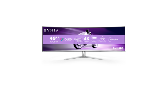 Philips Evnia 8000 49M2C8900L/00 computer monitor 124,2 cm (48.9") 5120 x 1440 Pixels Dual QHD QDOLED Wit