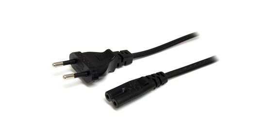 Startech 2m Laptop Stroomkabel, EU Plug naar C7, 2.5A 250V, 18AWG, Laptop Vervangkabel, Printer Voedingskabel, Laptop Lader Kabel, Laptop Laadkabel, UL-Listed