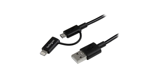 Startech Apple Lightning of Micro USB naar USB kabel 1 m zwart