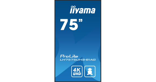 iiyama ProLite Digitale signage flatscreen 190,5 cm (75") LCD Wifi 500 cd/m² 4K Ultra HD Zwart Type processor Android 11 24/7