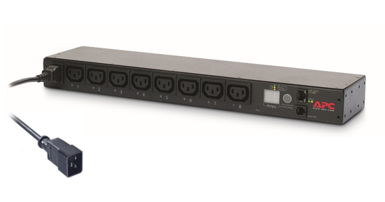 APC Rack PDU, Switched, 0U/1U, 16A, 230V,(8x) C13, C20 stekker