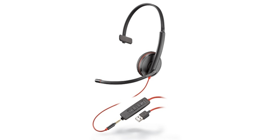 POLY Blackwire 3215 Headset Bedraad Hoofdband Oproepen/muziek USB Type-A Zwart