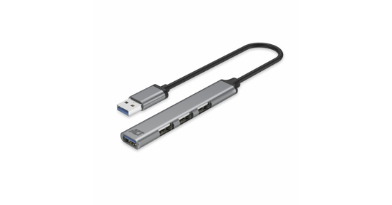 ACT AC6325 interface hub USB 3.2 Gen 1 (3.1 Gen 1) Type-A 5000 Mbit/s Grijs