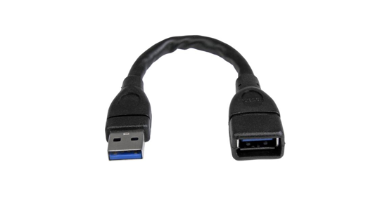 Startech USB 3.0 A naar A verlengkabel mannelijk / vrouwelijk 15cm zwart