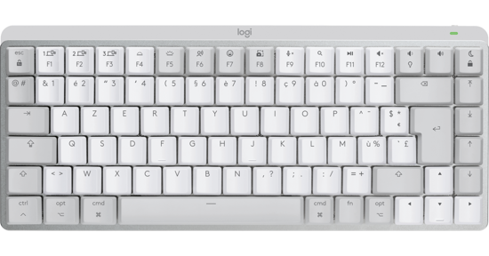 Logitech MX Mini Mechanical for Mac toetsenbord Bluetooth AZERTY Frans Grijs, Wit