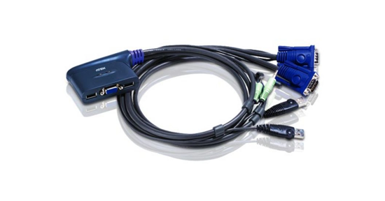 ATEN 2-poorts USB VGA-/audiokabel KVM-switch (0,9m)